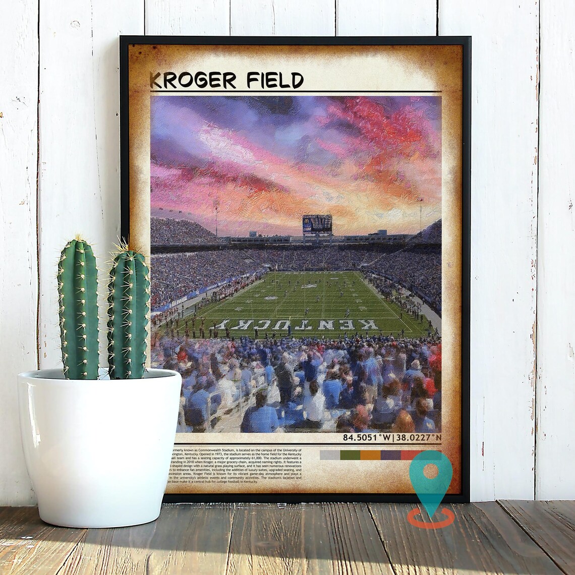 Kroger Field Kentucky Wildcats Sunset Football Game Day Poster - Image 2