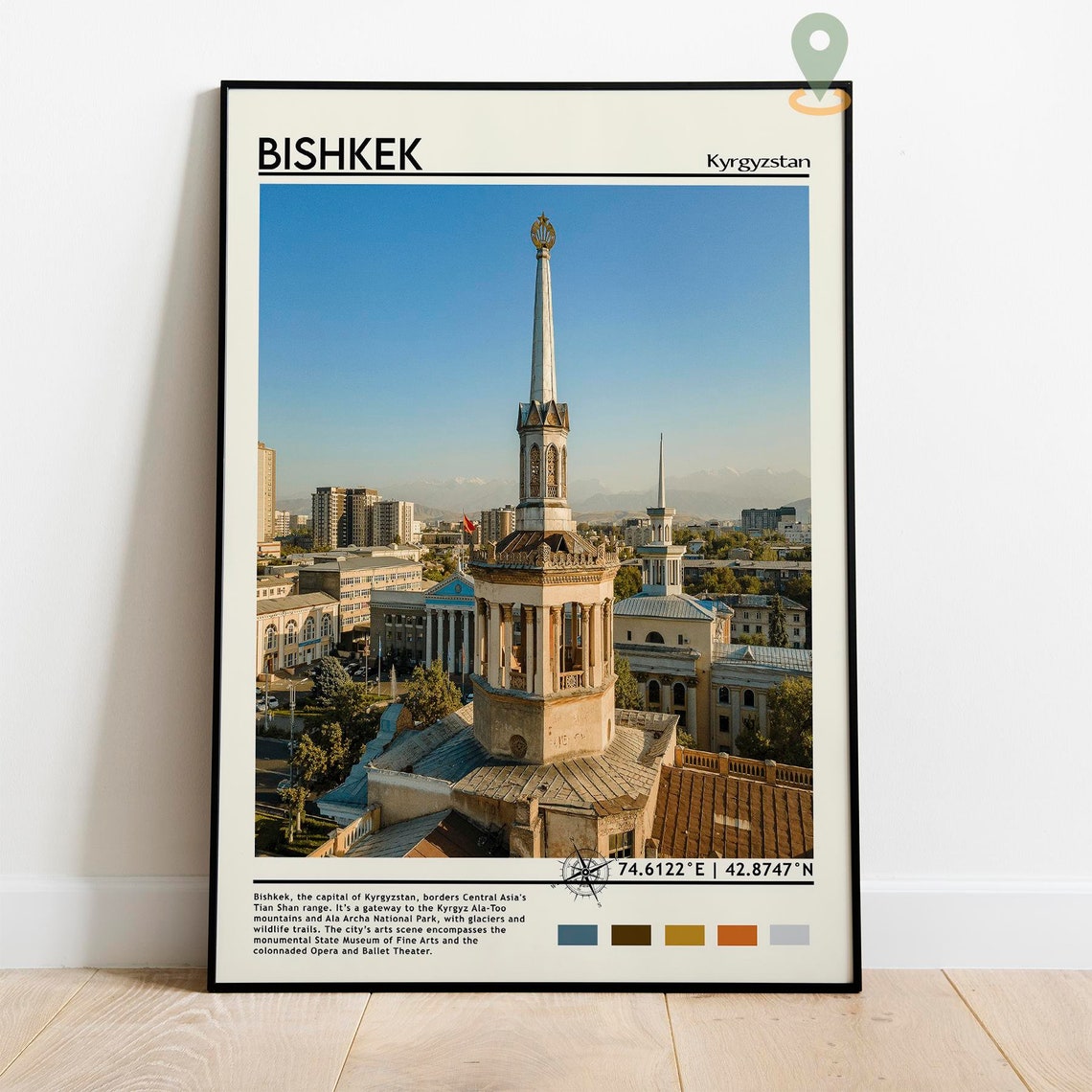 Bishkek Print Vintage Poster Bishkek Art Bishkek Poster Bishkek Photo Bishkek Poster Print Kyrgyzstan Poster Travel Gift Kyrgyzstan - Image 3