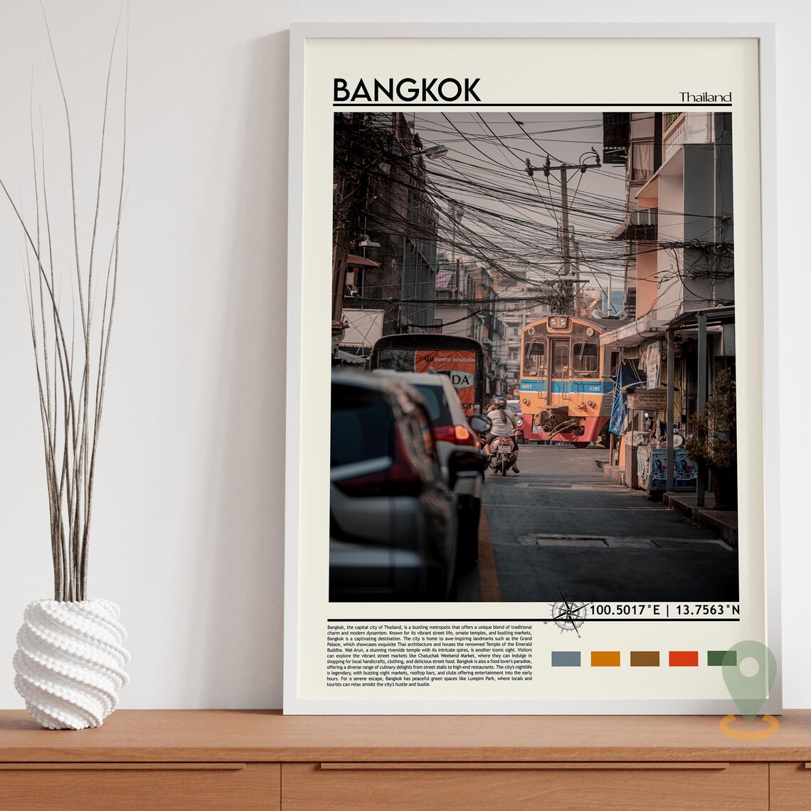 Bangkok Thailand Street Train Urban Gritty City Life Travel Print - Image 4