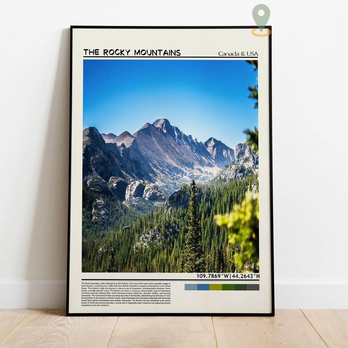 The Rocky Mountains Blue Sky Peaks Pine Forest Summer Photo Poster - Image 4