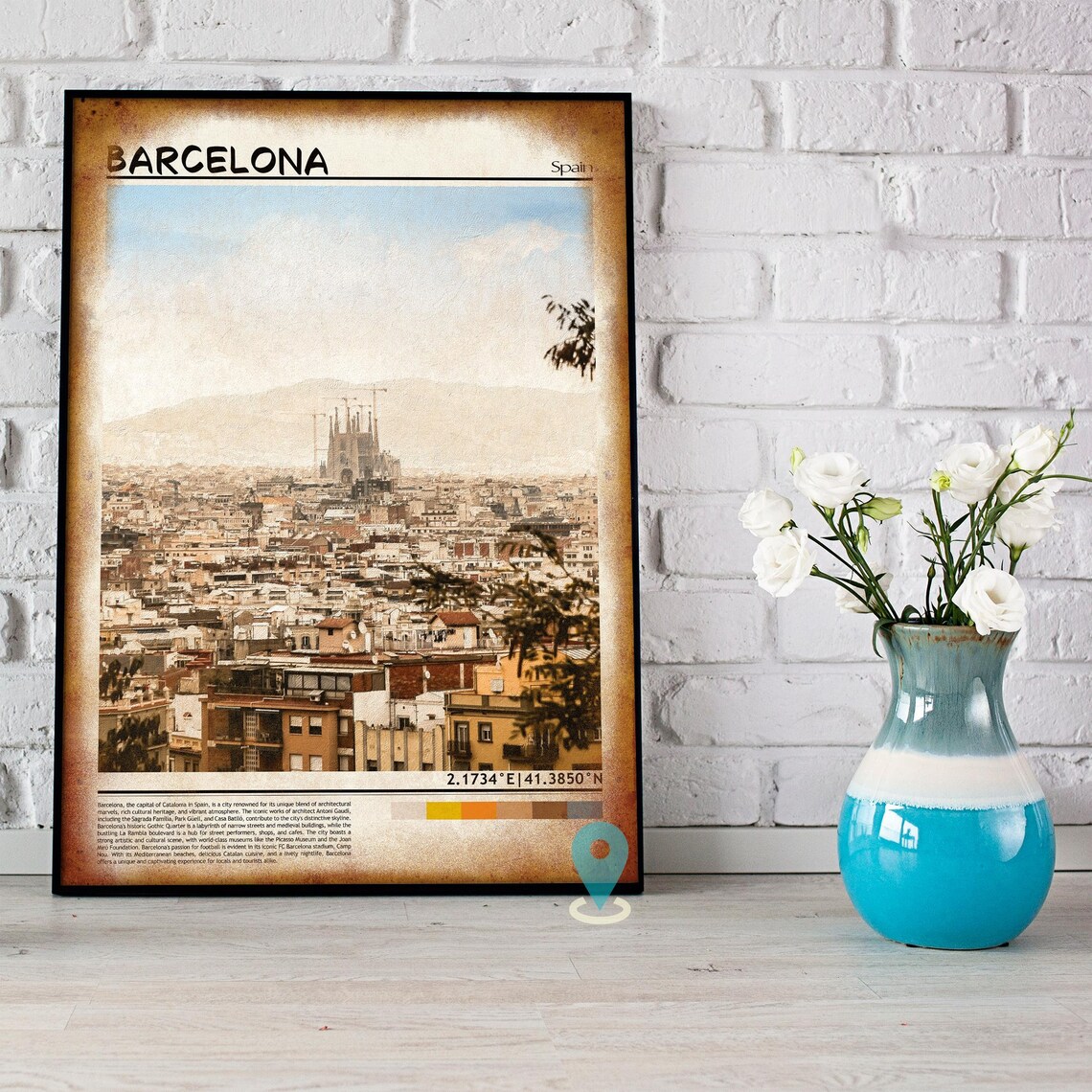 Barcelona Spain Sagrada Familia Rooftop View Panorama Poster - Image 5