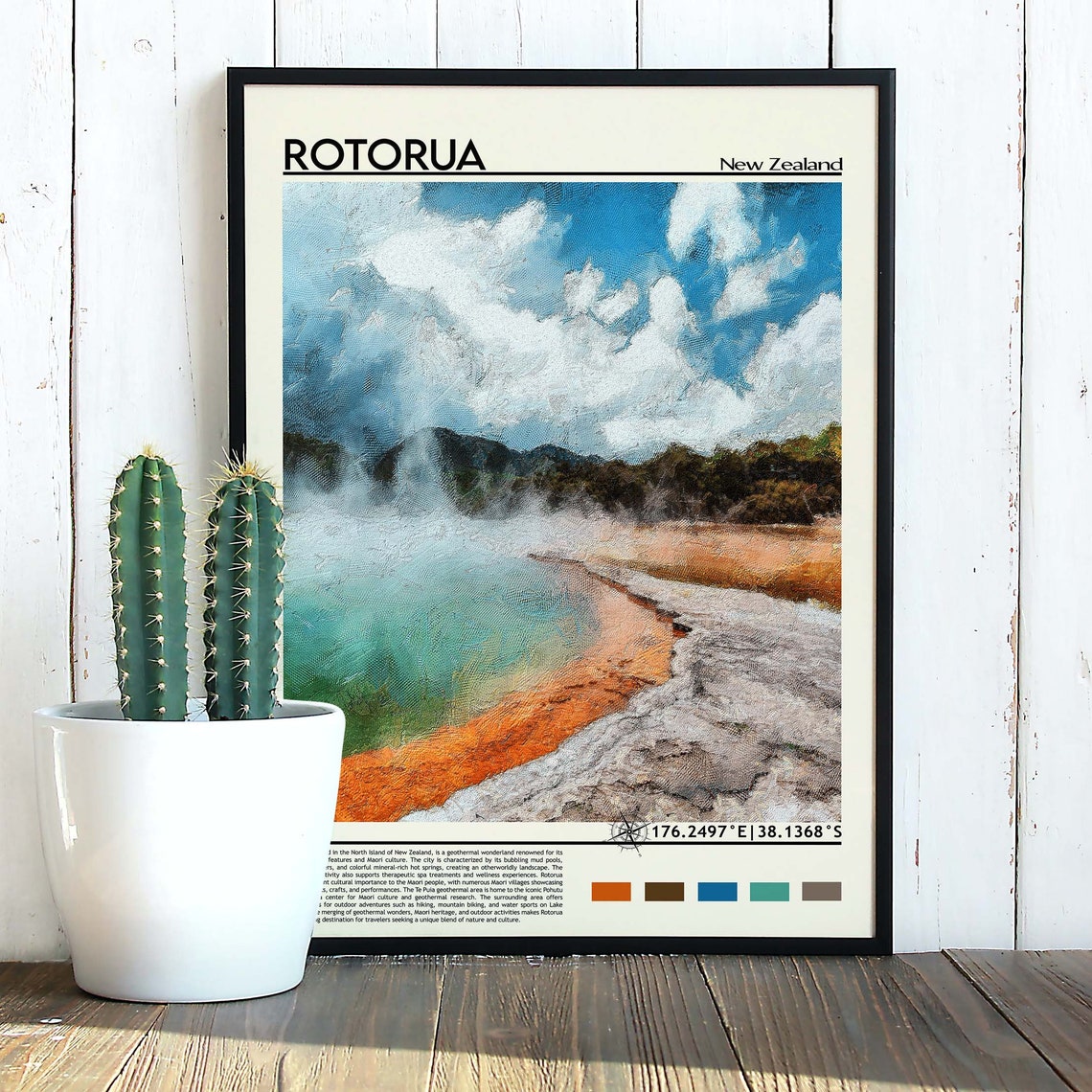 Rotorua Print Rotorua Poster Rotorua Wall Art Rotorua Travel Print Rotorua Art Print Rotorua Artwork Rotorua Photo New Zealand Print - Image 5