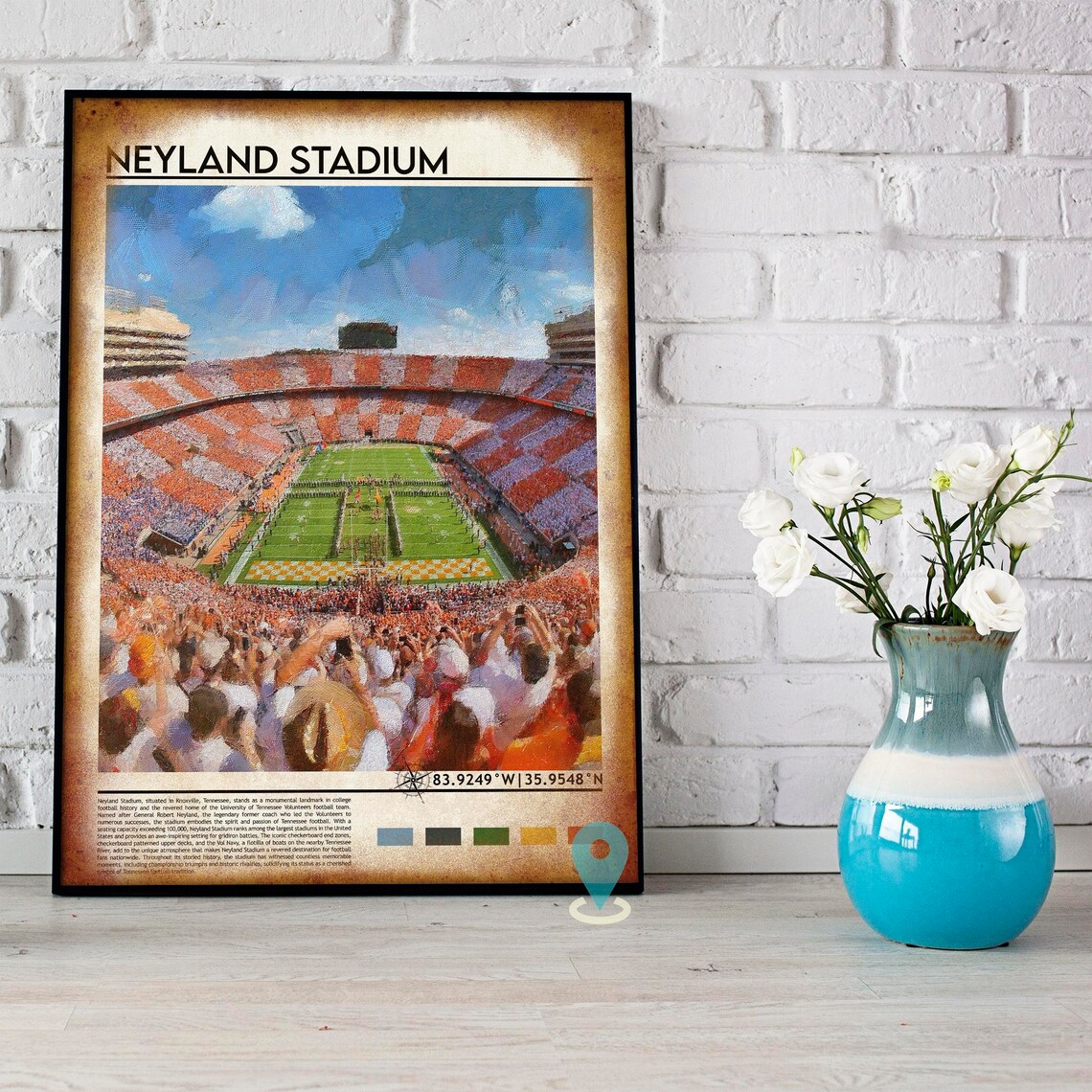 Neyland Stadium Tennessee Football Checkerboard Crowd Sports Poster - Image 4