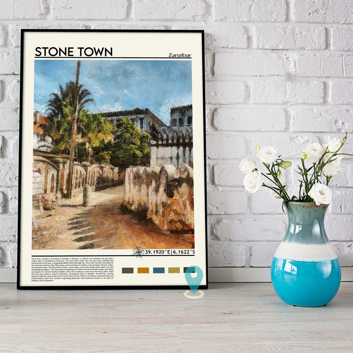 Stone Town Zanzibar Historic Street Stone Walls Travel Poster - Image 3