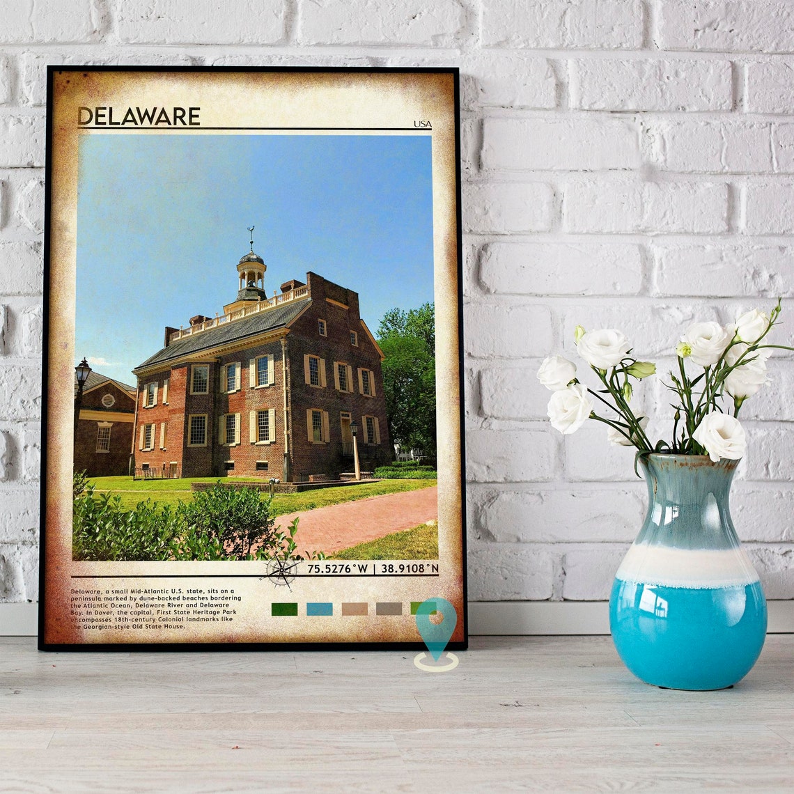 Delaware Old State House Historic Dover Colonial Architecture Poster - Image 5