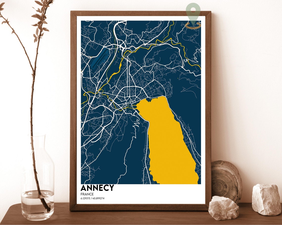 Annecy Map Annecy Map Print Annecy Personalized Map Art Annecy Wall Art Annecy Travel Poster Travel Gift Annecy Poster Annecy Art