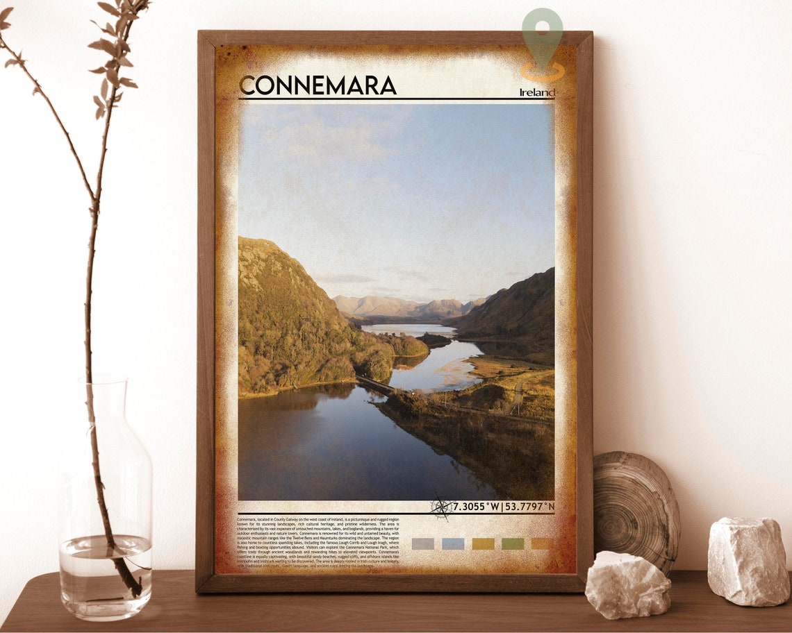 Connemara Ireland Rugged Mountain Lake Landscape Travel Poster - Image 6