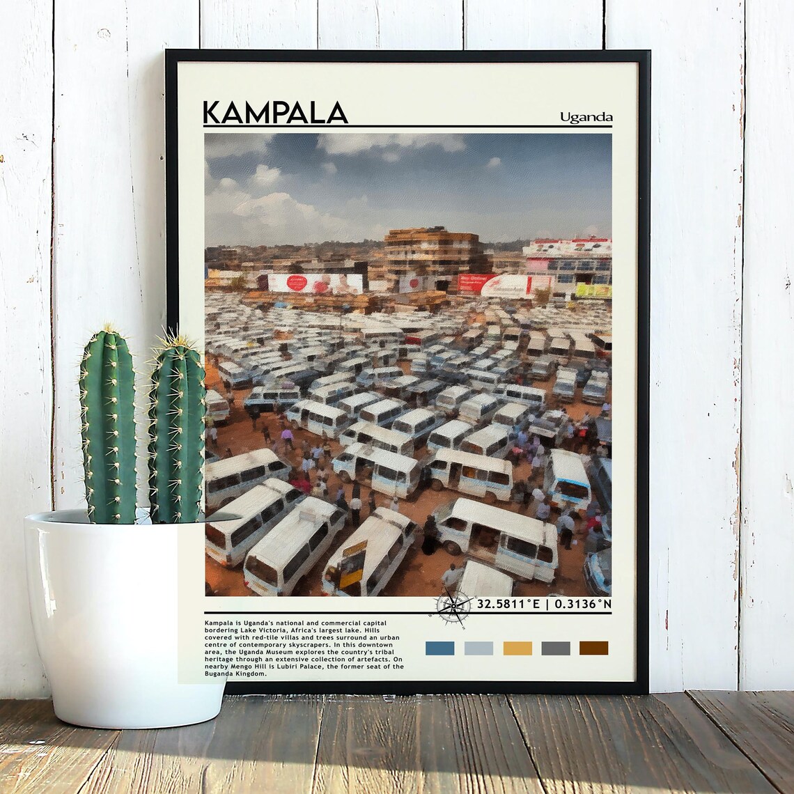 Kampala Uganda Bustling Taxi Park City Life Africa Travel Poster - Image 2