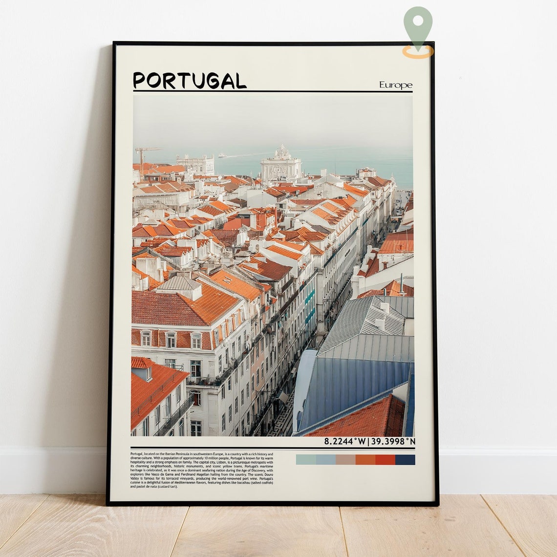 Portugal Europe Lisbon Old Town Red Rooftops Cityscape Poster - Image 4