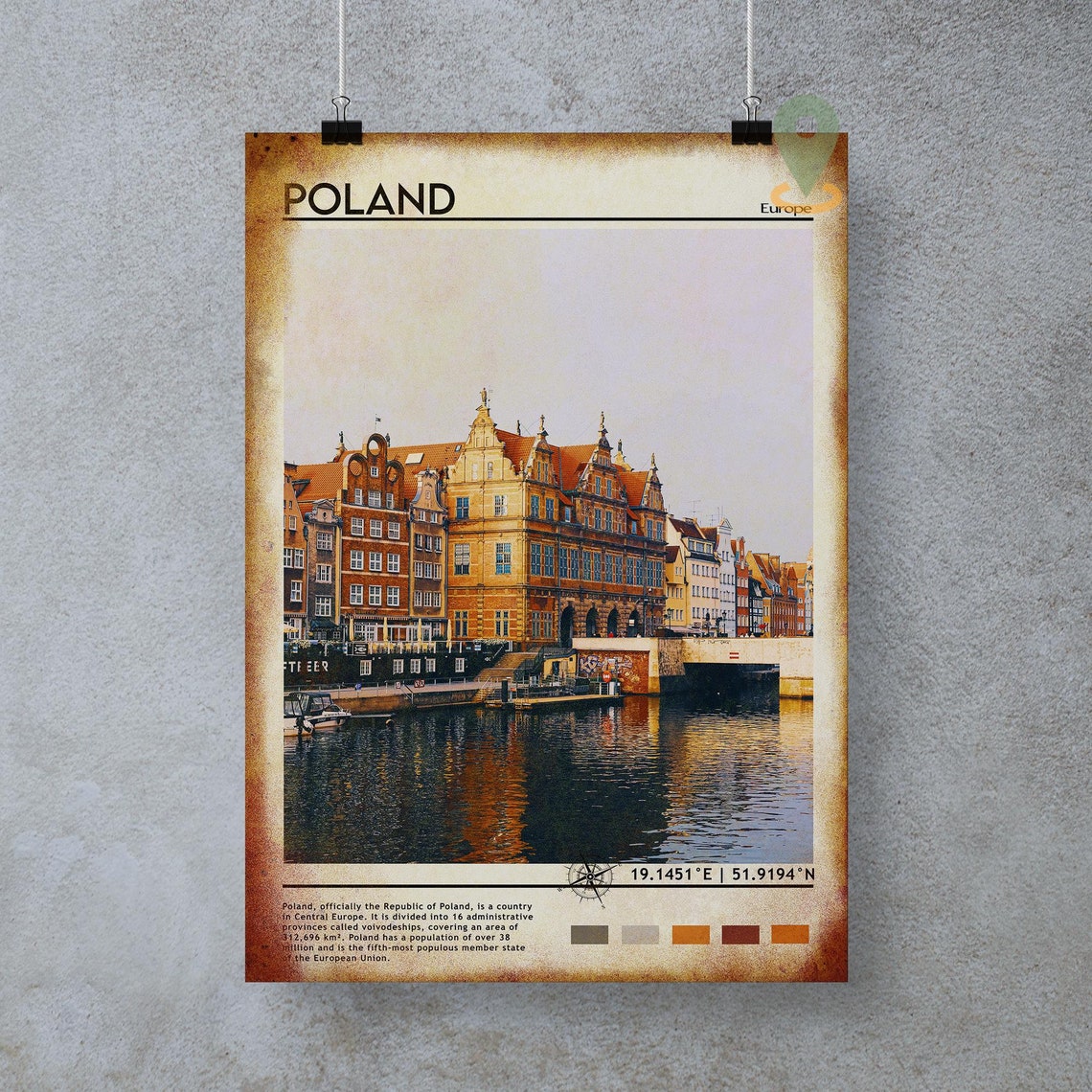Poland Print Vintage Poster Poland Wall Art Poland Poster Poland Photo Poland Poster Print Poland Wall Decor Poland Warsaw Poster - Image 5