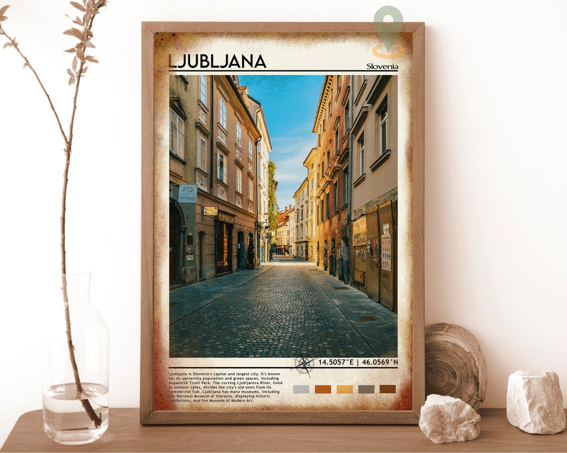 Ljubljana Print Ljubljana Poster Ljubljana Wall Art Ljubljana Travel Ljubljana City Ljubljana Artwork Ljubljana Art Slovenia Print - Image 6