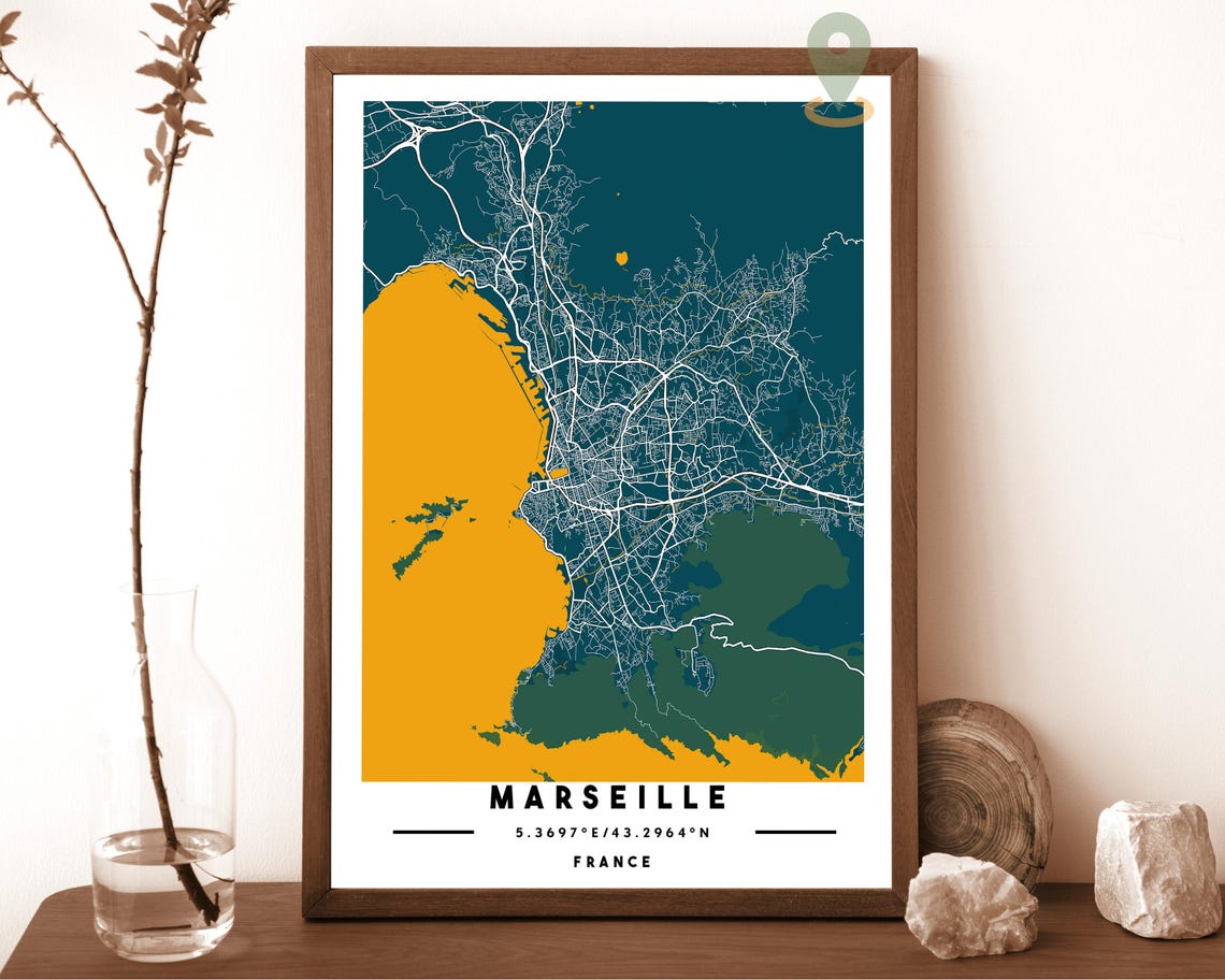 Marseille Map Marseille Map Print Marseille Wall Art Marseille Travel Poster Marseille Poster Marseille Photo Marseille City France - Image 5