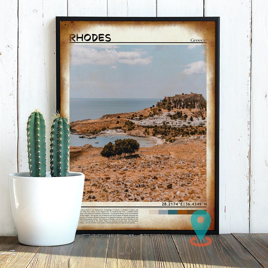 Rhodes Print Rhodes Wall Art Rhodes Poster Rhodes Photo Rhodes Poster Print Rhodes Wall Dcor Rhodes Travel Poster Rhodes Greece - Image 2