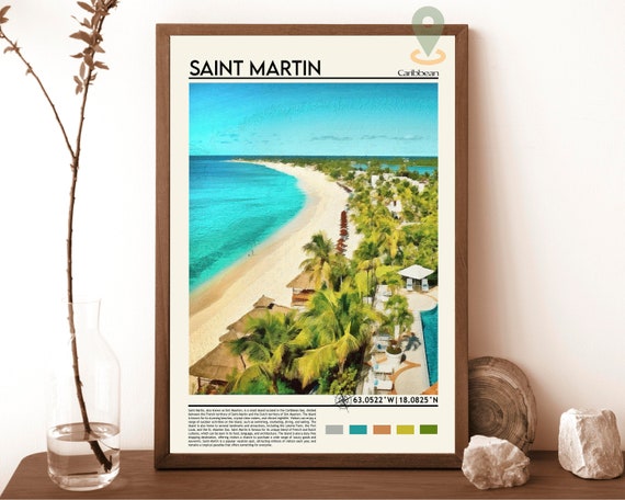 Saint Martin Travel Print Wall Art Saint Martin Wall Hanging Home Dcor Saint Martin Gift Art Lovers Wall Art Caribbean Saint Martin Art