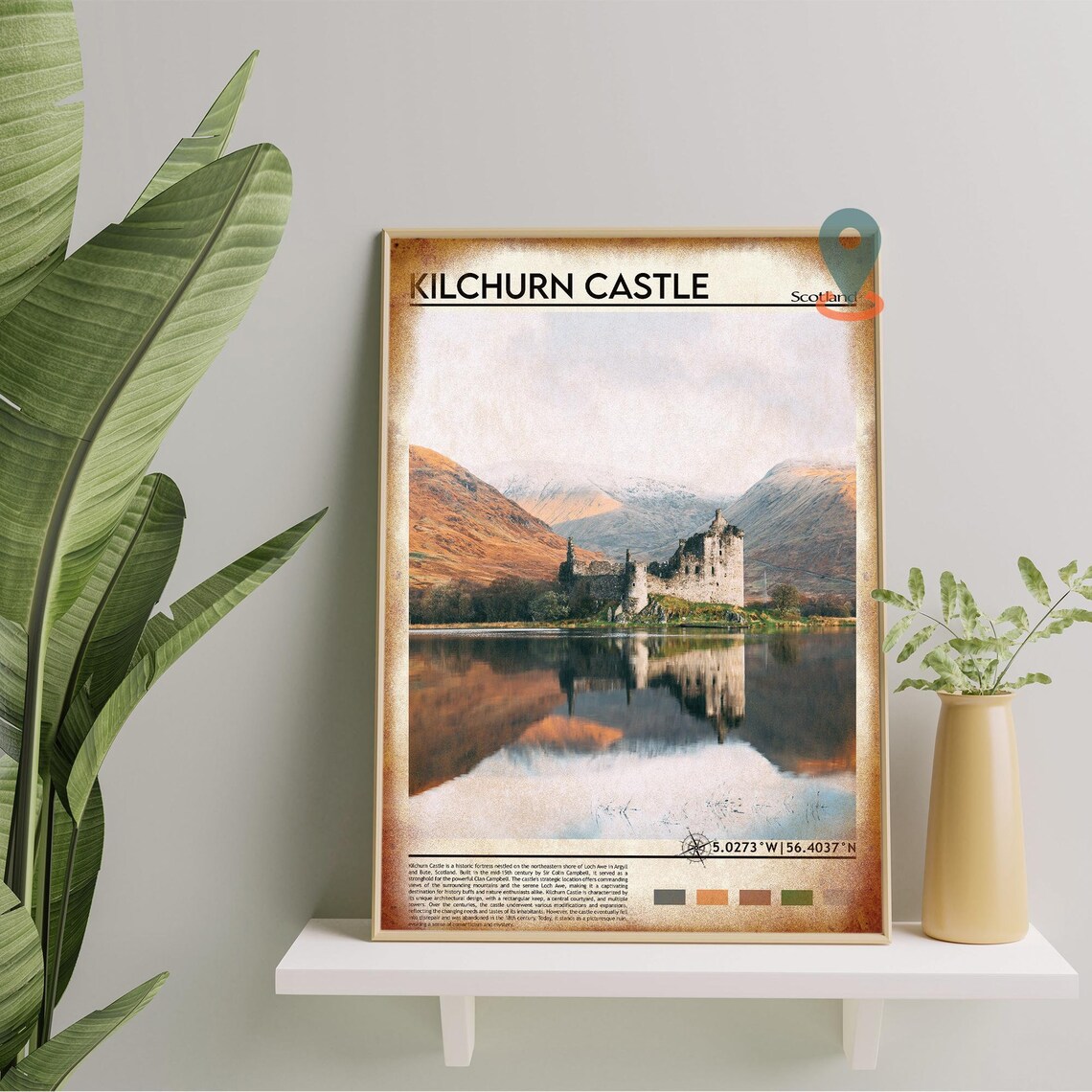 Kilchurn Castle Scotland Loch Awe Ruins Mountain Lake Travel Print - Image 2