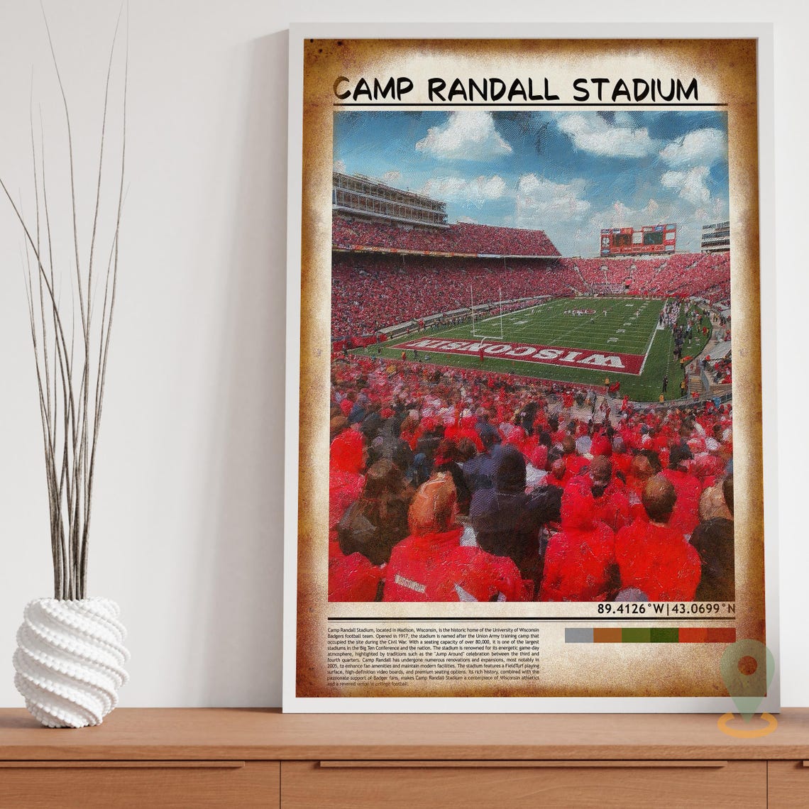 Camp Randall Stadium Wisconsin Badgers Game Day Crowd Art Poster - Image 3