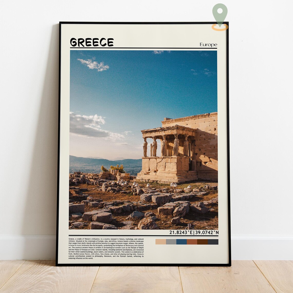 Greece Athens Acropolis Erechtheion Ancient Ruins Travel Poster - Image 4