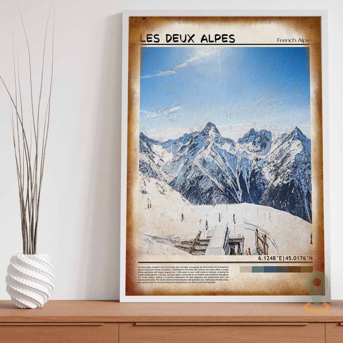 Les Deux Alpes Print Les Deux Alpes Poster Les Deux Alpes Wall Art Les Deux Alpes Travel Print Les Deux Alpes Art Print France Poster - Image 3