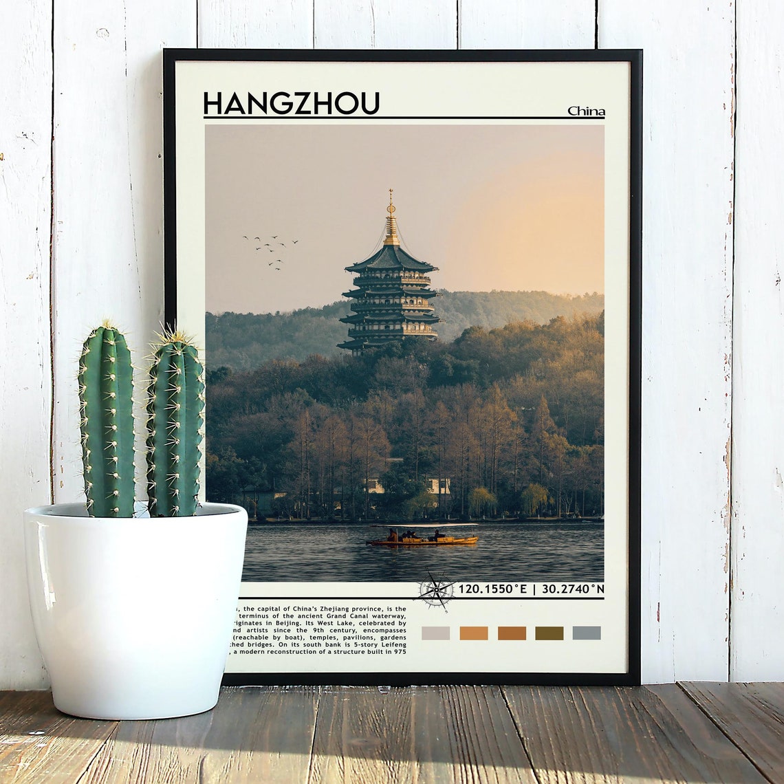 Hangzhou Print Hangzhou Art Hangzhou Poster Hangzhou Photo Hangzhou Poster Print Hangzhou Painting China Poster Vintage Poster - Image 4