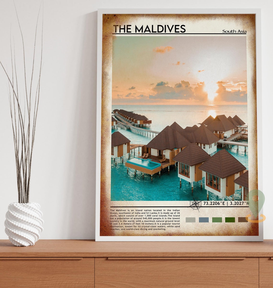 The Maldives Print The Maldives Art The Maldives Poster The Maldives Photo The Maldives Painting Mal Poster Vintage Poster - Image 4