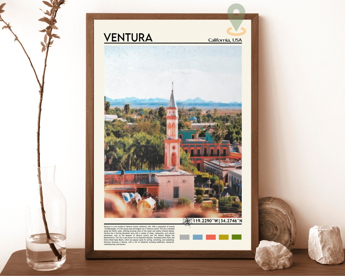 Ventura Print Ventura Poster Ventura Wall Art Ventura Travel Ventura Art Print Ventura Artwork Ventura Photo Ventura California Print
