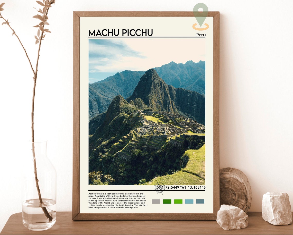 Machu Picchu Peru Ancient Inca Ruins Andes Mountain View Poster