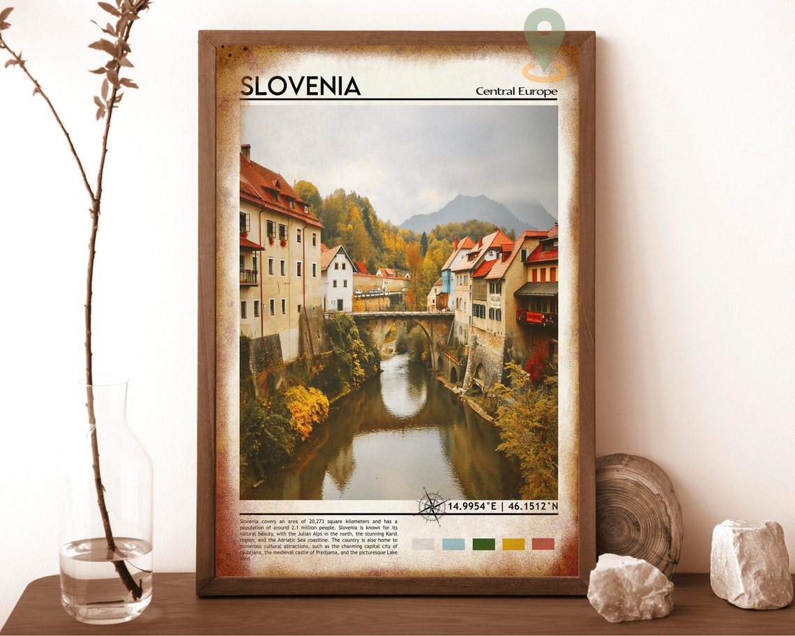 Slovenia Central Europe Riverside Old Town Autumn Charm Poster - Image 6
