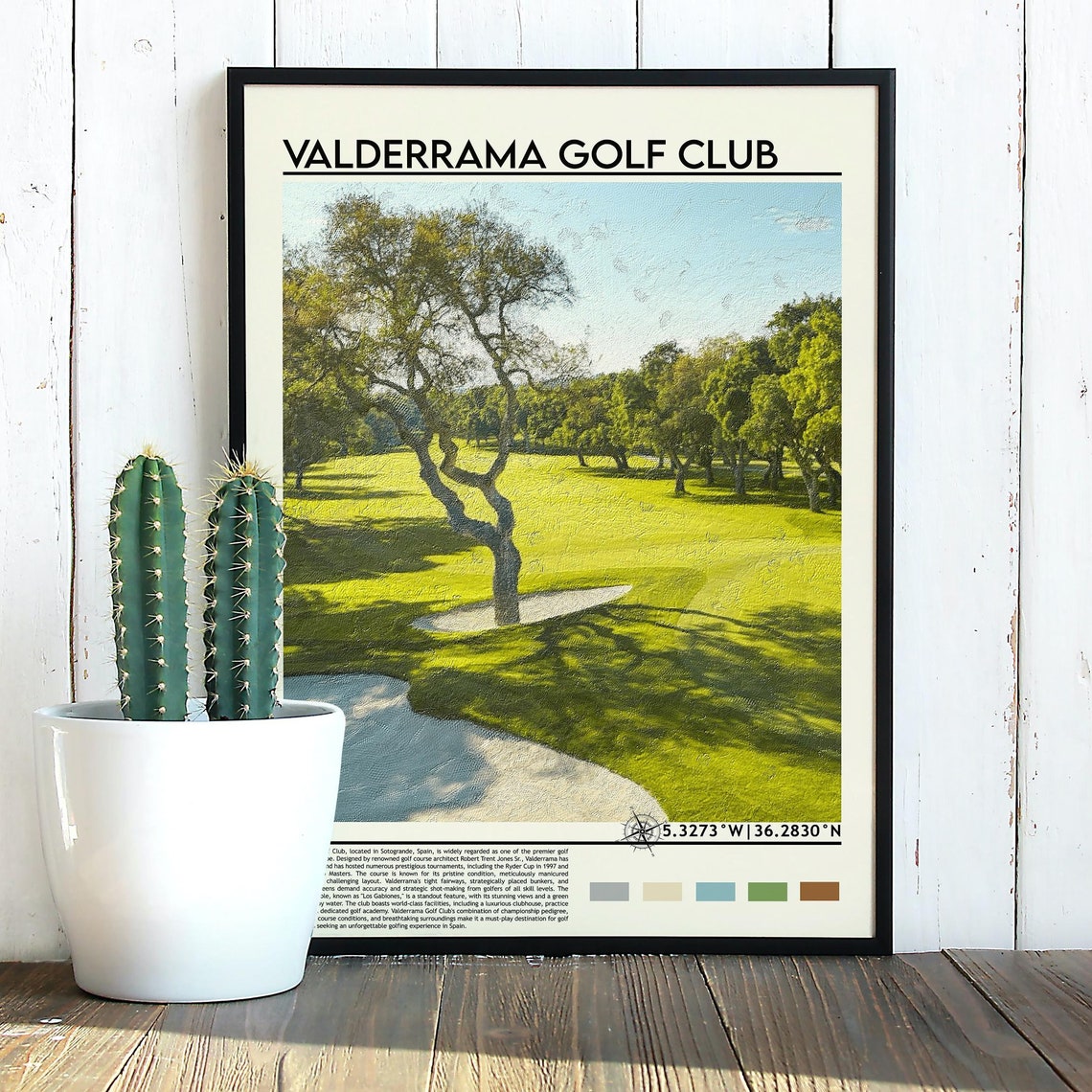Valderrama Golf Club Spain Painted Fairway Vintage Golf Poster - Image 3
