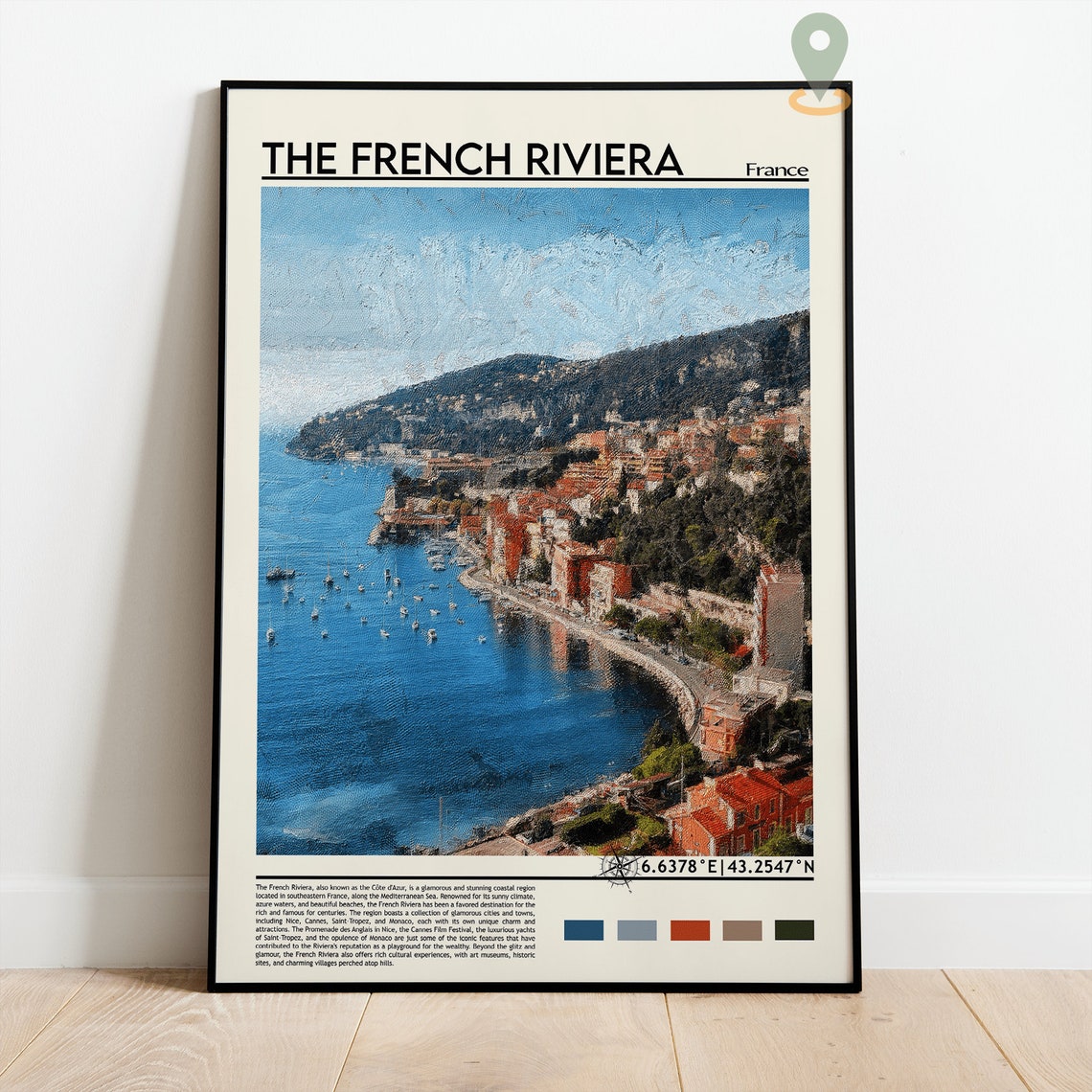 Cte Dazur Poster French Riviera Travel Print France Travel Art Villefranche Sur Mer Print French Riviera Print Cote Dazur Art Print - Image 2