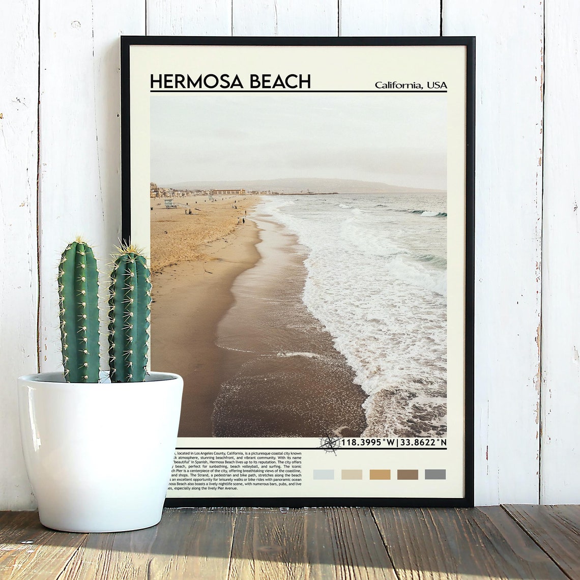 Hermosa Beach California Shoreline Waves USA Beach Photo Poster - Image 5