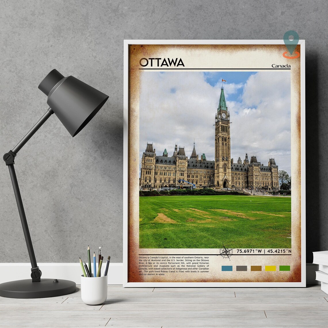 Ottawa Canada Parliament Hill Photo Historic Travel Wall Art - Image 5