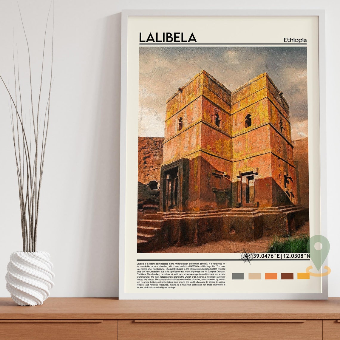 Lalibela Ethiopia Rock Hewn Church Ancient Stone Carved Poster - Image 3