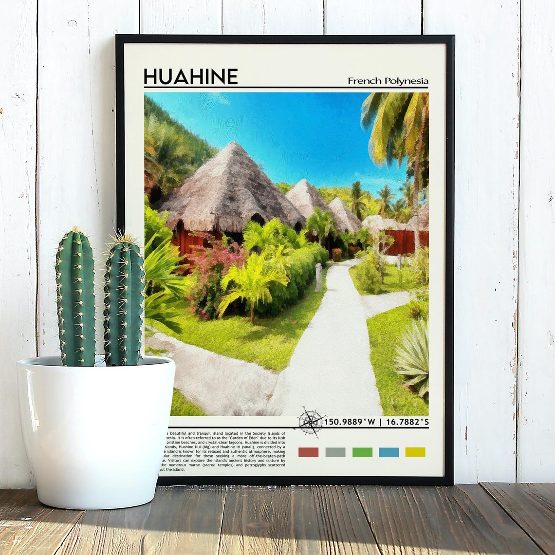 Huahine Print Huahine Photo Huahine Poster Huahine Painting Huahine Artwork Huahine City French Polynesia Poster Huahine Travel Gift - Image 3