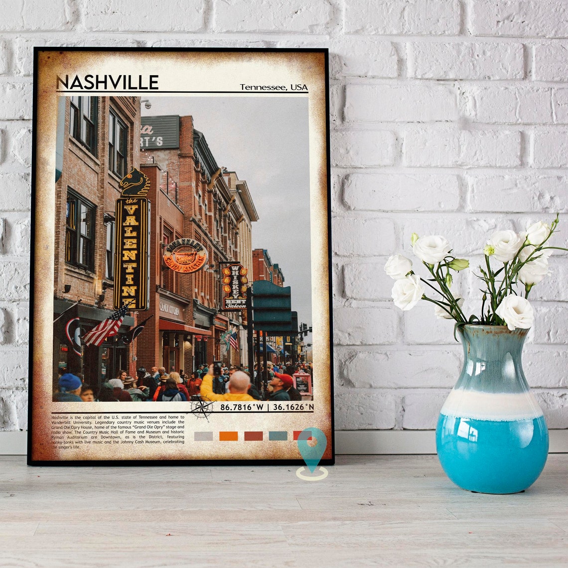 Nashville Print Nashville Art Nashville Poster Nashville Photo Nashville Poster Print Nashville Painting Tennessee Travel Poster - Image 3