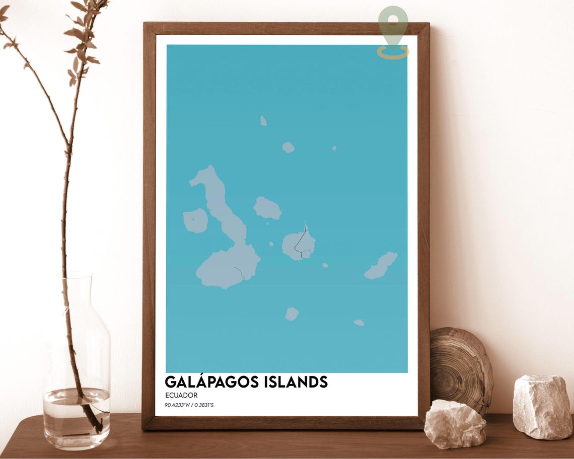 Galapagos Islands Ecuador Minimalist Archipelago Map Art Orange Poster - Image 2