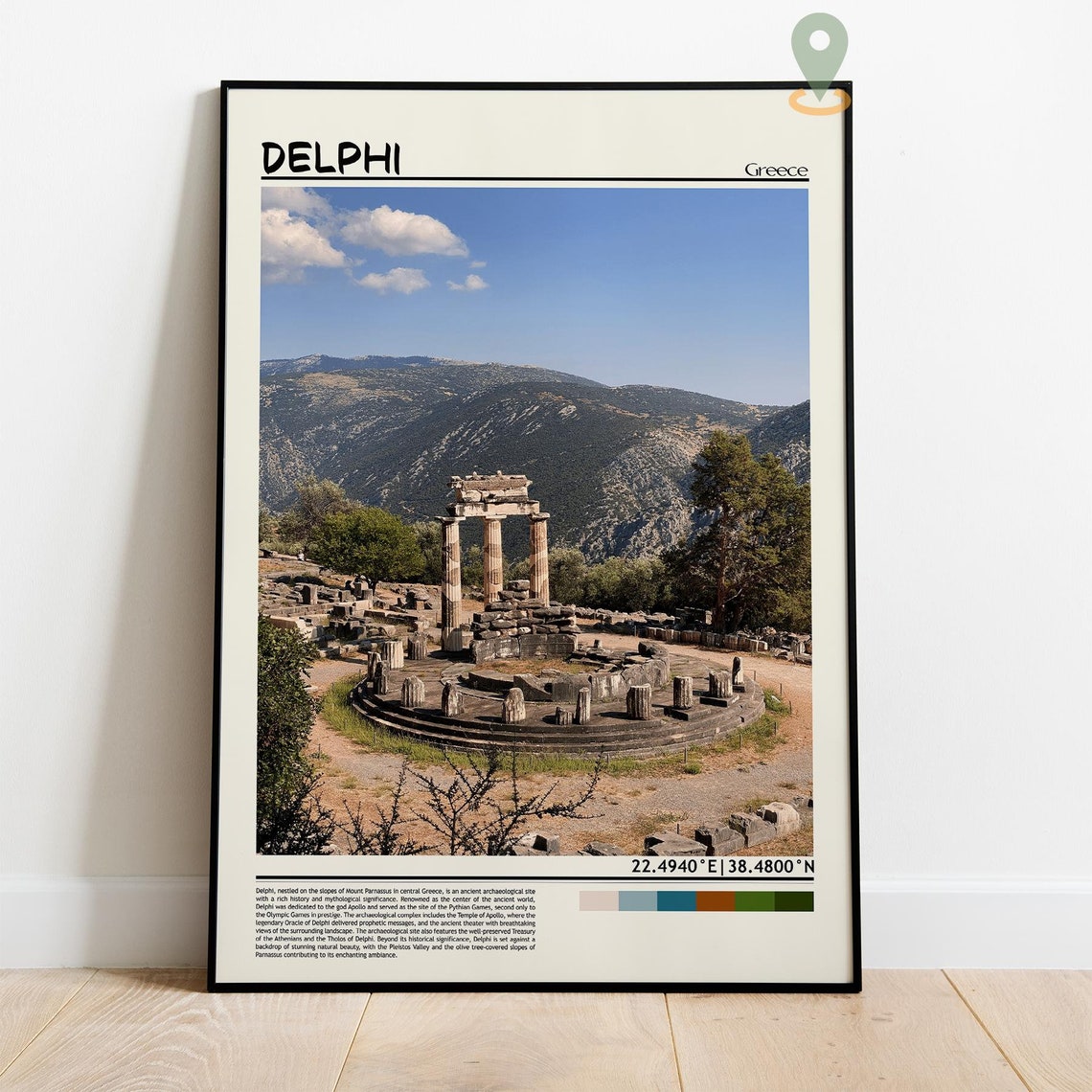 Delphi Greece Ancient Tholos Ruins Mountain Valley Photo Poster - Image 4
