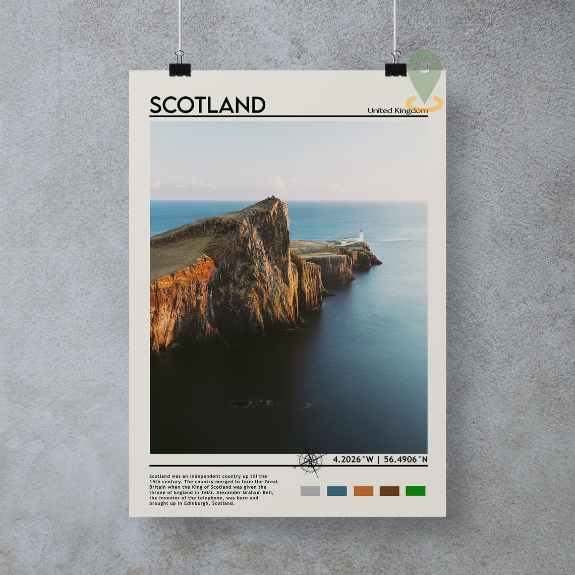 Scotland Isle of Skye Neist Point Lighthouse Travel Poster Cliffs - Image 4
