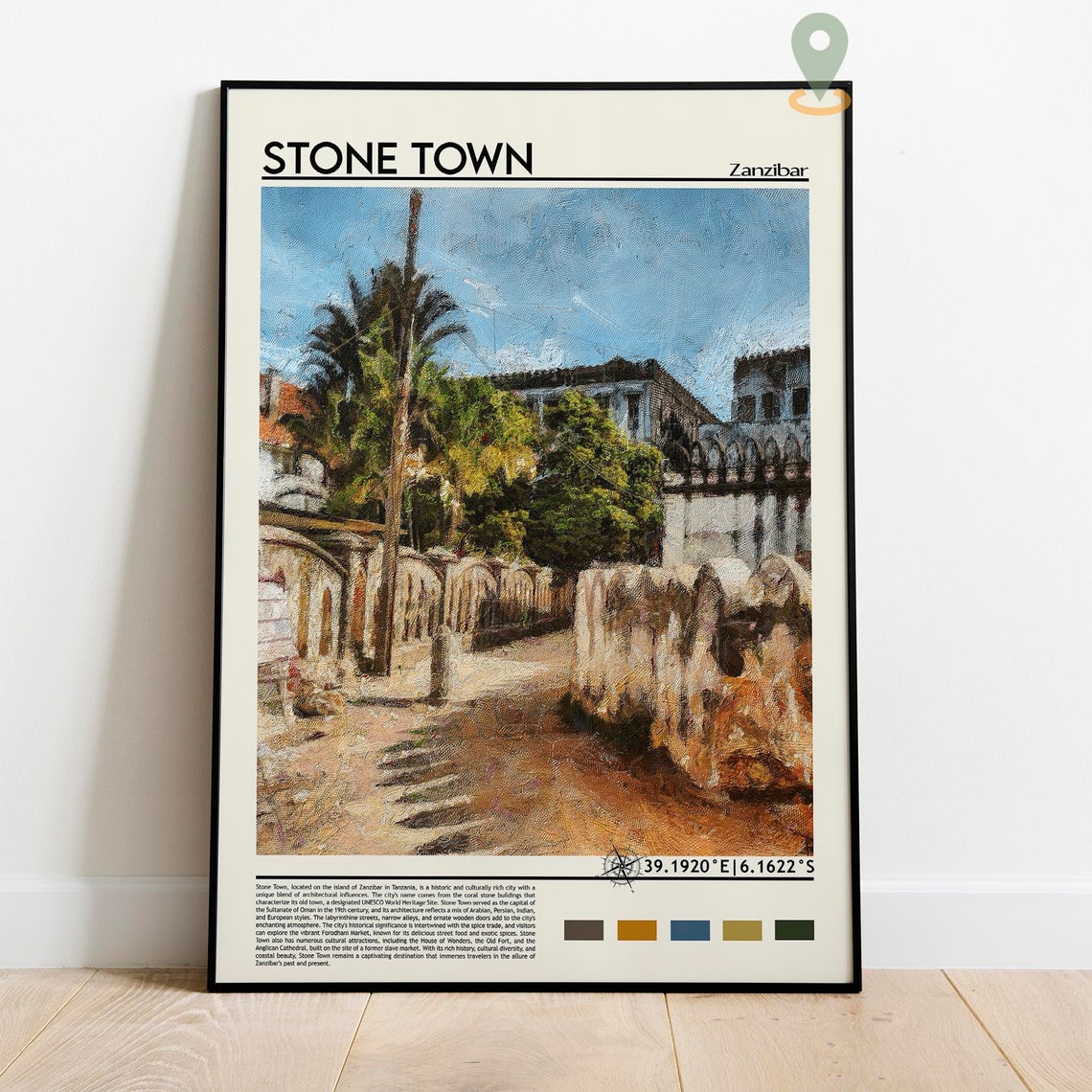 Stone Town Zanzibar Historic Street Stone Walls Travel Poster - Image 2