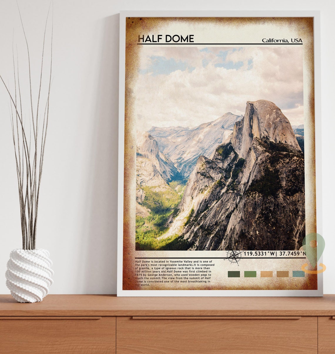 Half Dome Yosemite California Granite Summit Valley Landscape Poster - Image 4