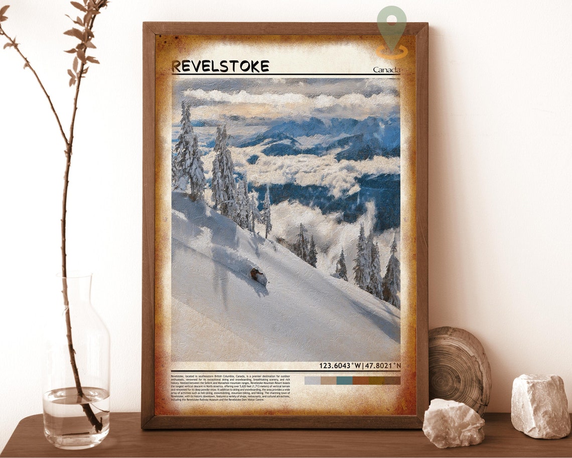 Revelstoke Canada Powder Snow Alpine Slope Winter Ski Travel Poster - Image 6