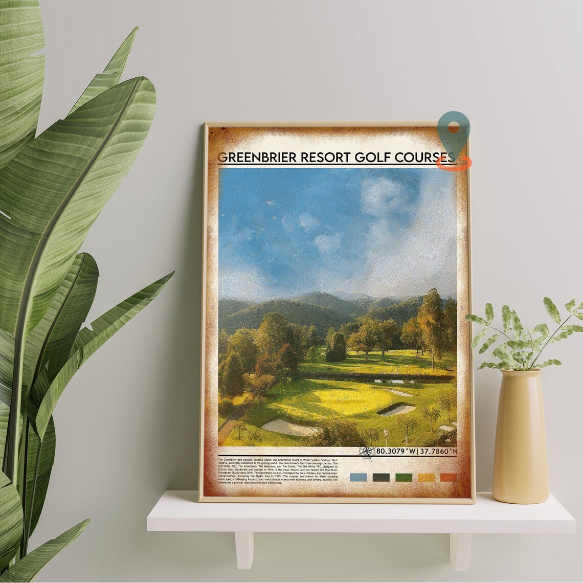 Greenbrier Resort Golf Courses West Virginia Championship Links Golf Poster - Image 4
