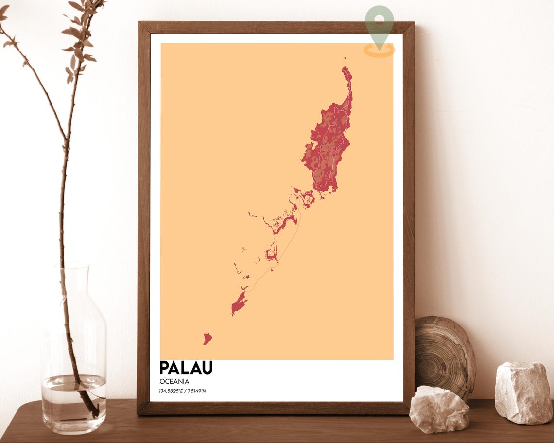 Palau Map Palau Map Print Palau Wall Art Palau Travel Poster Palau Poster Palau Photo Palau City Map Palau Oceania Palau Island - Image 6
