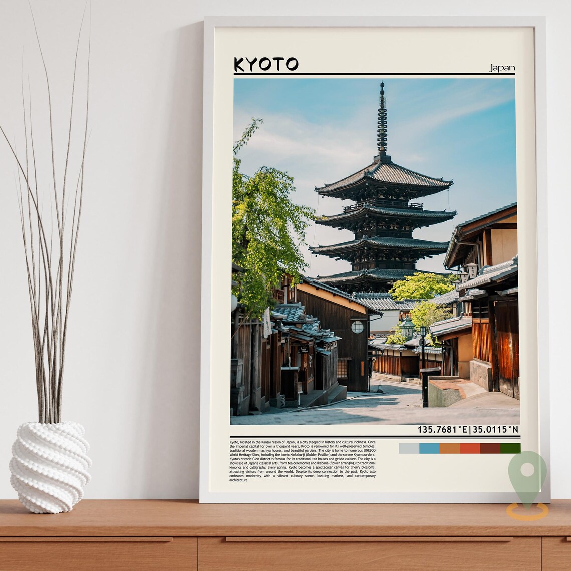 Kyoto Japan Five Story Pagoda Old Street Scenic Travel Poster - Image 3