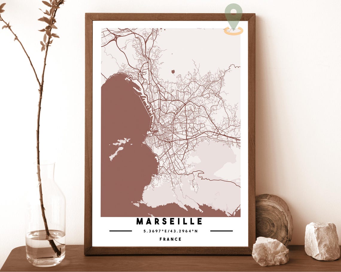 Marseille Map Marseille Map Print Marseille Wall Art Marseille Travel Poster Marseille Poster Marseille Photo Marseille City France - Image 3