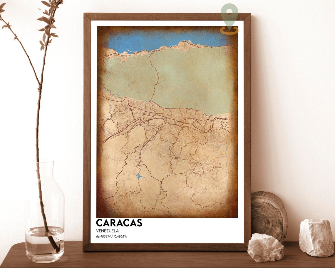 Caracas Map Caracas Map Print Caracas Personalized Map Caracas Wall Art Caracas Travel Poster Caracas Poster Caracas Venezuela Poster - Image 2