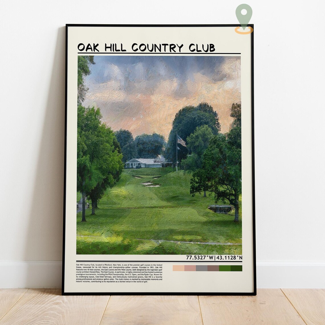 Oak Hill Country Club Pittsford Golf Course Painting Travel Poster - Image 5
