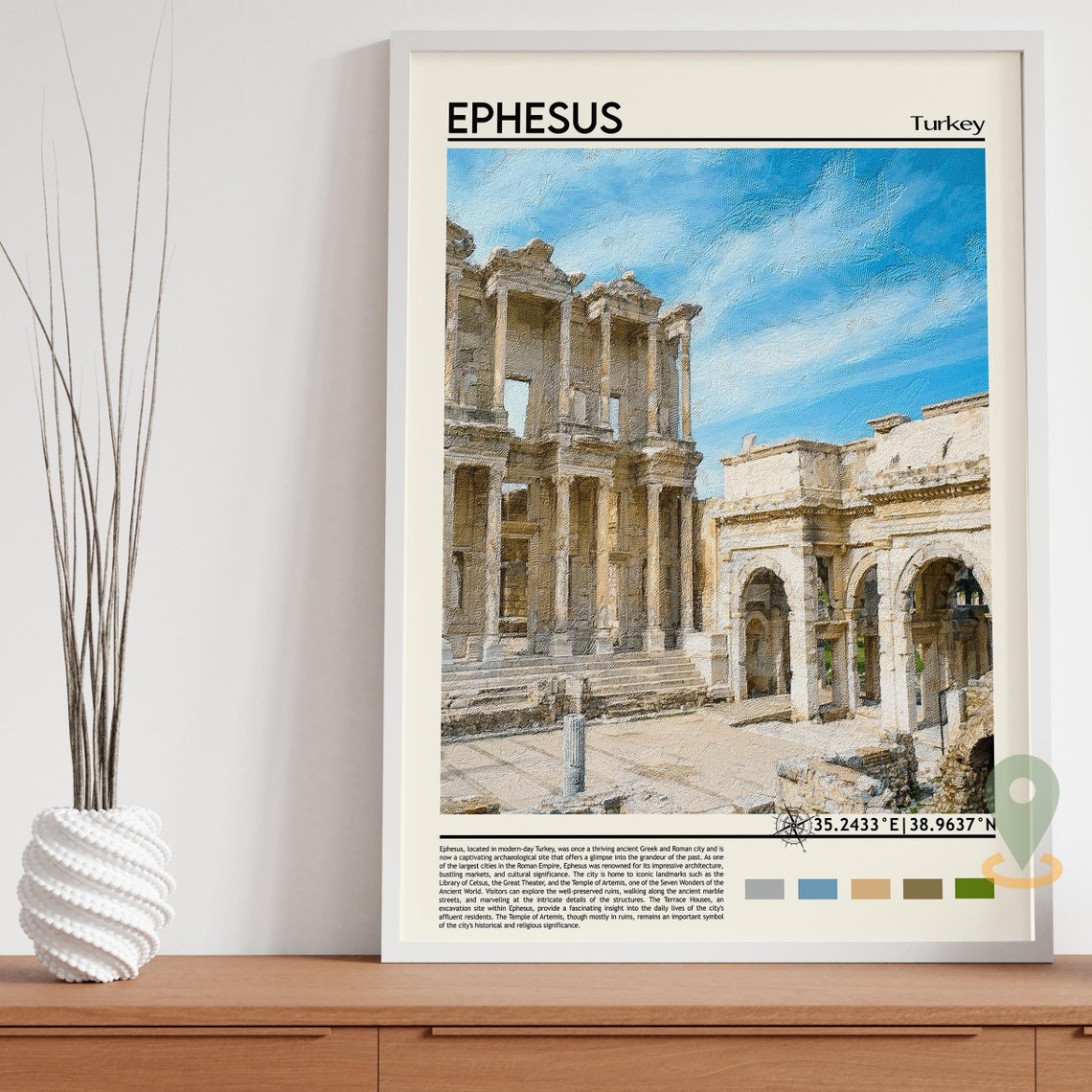 Ephesus Turkey Ancient Library of Celsus Ruins Historic Poster - Image 5