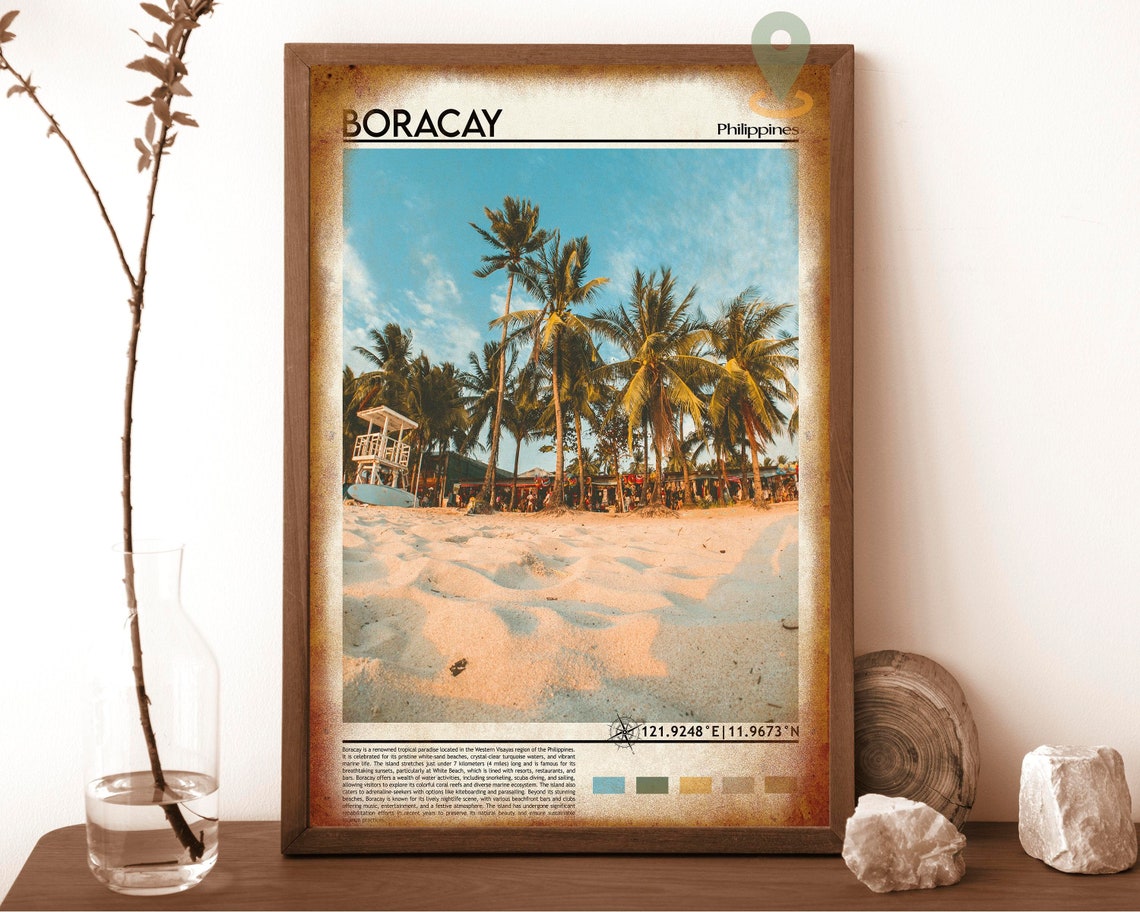 Boracay Philippines White Sand Beach Palms Photo Travel Poster - Image 6