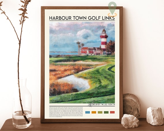 Harbour Town Golf Links Lighthouse Fairway Coastal Golf Art Poster