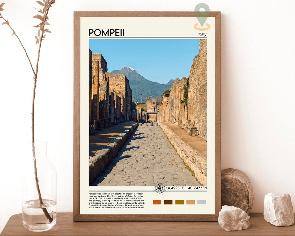 Pompeii Print Vintage Poster Pompeii Art Pompeii Poster Pompeii Photo Pompeii Poster Print Pompeii Painting Italy Poster Travel Gift